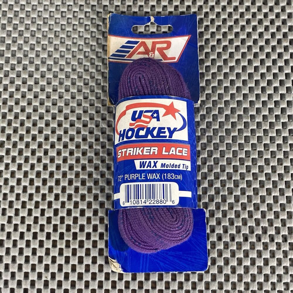 USA Hockey Striker WAXED Molded Tip Skate Laces Purple 72"-183 CM